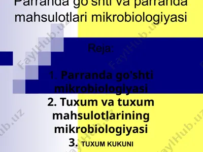 parranda go’shti va parranda mahsulotlari mikrobiologiyasi — PPTX