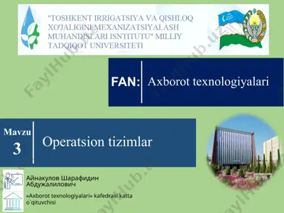 operatsion tizimlar — PPTX