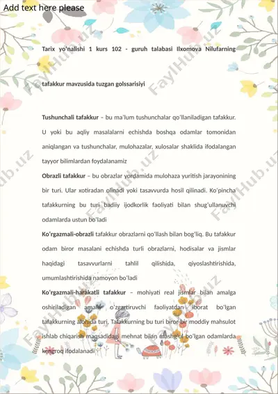 tafakkur turliatlari — DOC