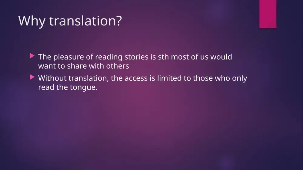 basically it is. the uniqueness of literary translation one of the most difficult literary concept about literary translation is that how one says sth is more important than what one says. in technical translation, style is not important so long as the informational content makes its way unaltered from sl to tl. however, in literary translation style can make a difference between a lively, highly readable translation and a stilted, rigid and artificial rendering that strips the original of its artistic and aesthetic essence, even its very soul the capability that a literary translator must command: tone style flexibility inventiveness knowledge of the sl (culture) ability to glean meaning from ambiguity an ear of sonority humility (because even our best effort never succeed in capturing in all its grandeur the richness of the original if we produce a translation that approximates the tl texts or stands as a literary work …