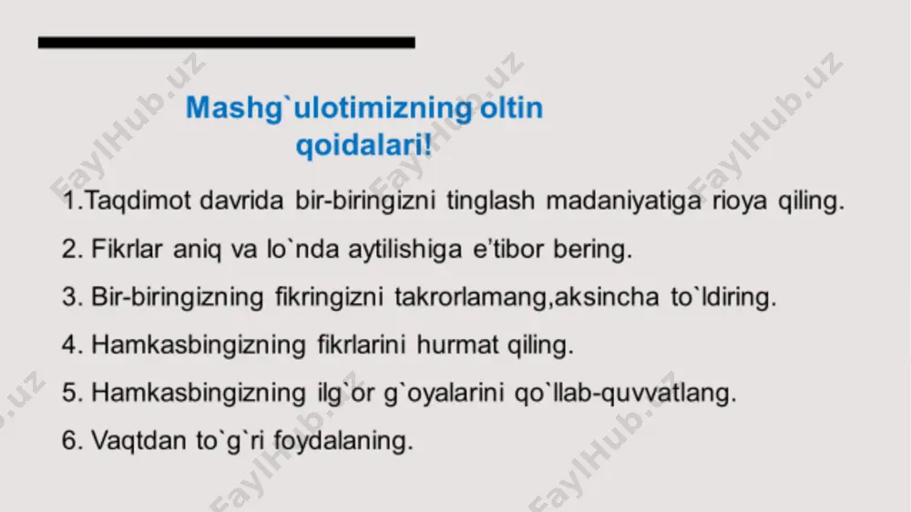 akillari, ota-onalar, pedagog xodimlar va o‘quvchilar tomonidan ta’lim muassasasi faoliyatiga bola huquqlarini himoya qilish bo`yicha erishilgan natijalarga nisbatan ishonchni shakllantirishga erishish ta’lim muassasasi va uning ta’lim xizmatlariga huquq va burchga oid turli tadbirlarni yo‘lga qo‘yish ta’lim muassasasida bola huquqini himoya qilish doirasida jamoatchilik e’tiborini jalb qilishga erishish ta’lim muassasalarida bolalarning huquqiy ong va huquqiy madaniyatini shakllantirish xulosa sizdan! 1 2 men o`zbekiston respublikasi nomidan bolalar huquqini himoya qilish bo`icha quyidagilarni taklif qilaman…..guruh bilan ishlang. e’tiboringiz uchun tashakkur! image2.png image4.png image5.png image6.png image7.jfif image8.png image9.png image10.png image11.png image12.png image3.png image13.png image14.png image15.jpg image16.jpg image17.jfif image18.jfif image19.jfif image20.jfif image21.jfif image22.jfif image23.jfif image24.jfif image25.jfif image26.png image27.jpg image28.png image29.jfif image30.jfif image31.jfif image1.png /docprops/thumbnail.jpeg