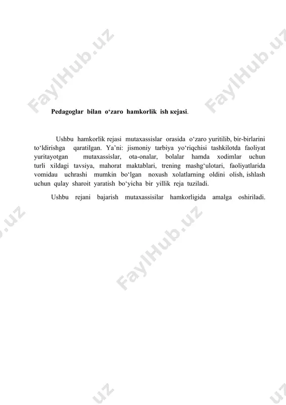 pedagoglar bilan ozaro hamkorlik ish rejasi - Page 2