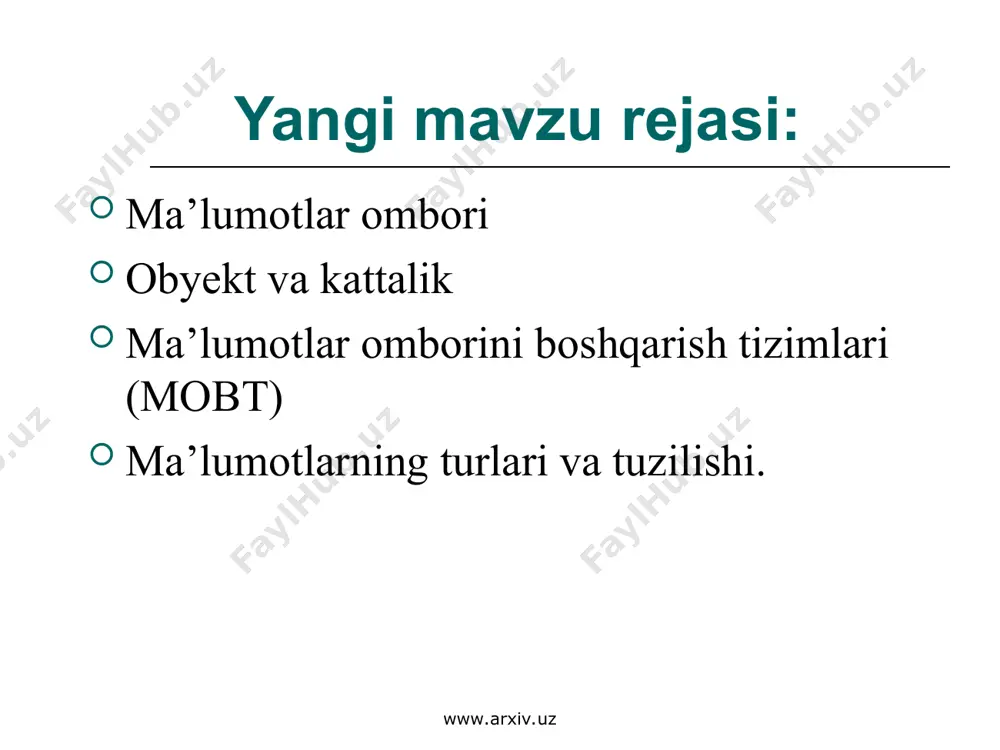 ma’lumotlar ombori dars ishlanma - Page 4