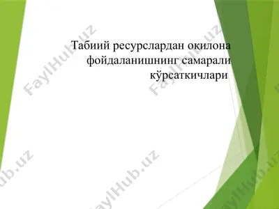 tabiiy resurslar — PPTX