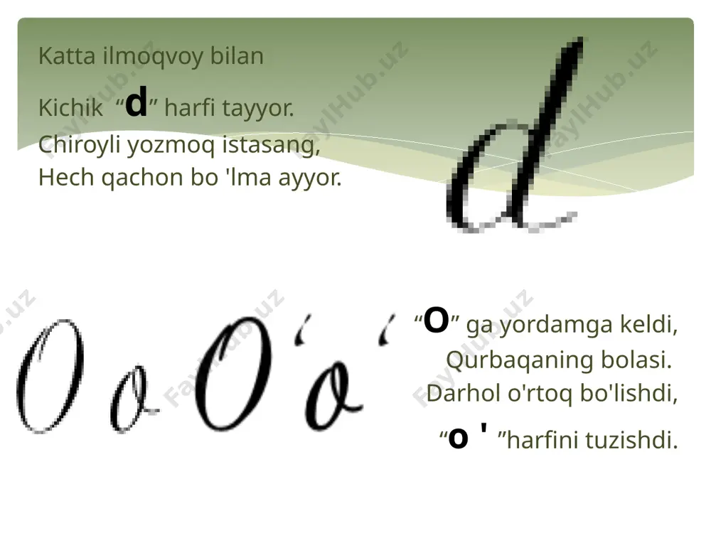 uslubiy qo‘llanmasi "chiroyli yozuvga erishishning samarali usullari" - Page 5