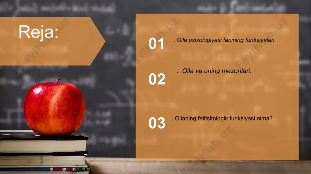 ining urbanizatsiyalashuvining (radio, televidiniye, video, kompyutr va boshqalar). ortib borish, oilalarining tobora nuklerlashib borayotganligi bilan oilaning kommunikativ funksiyasining axamiyati, oila a’zolarining bir-birlari bilan “odamlarcha”suxbatlashib olishining axamiyati tobora ortib bormoqda. bu o‘rinda o‘zbek oilasining o‘ziga xos xususiyati: ko‘p avlodlilik, ko‘p farzandlilik kabilar bunday oilalar a’zolari o‘rtasida o‘zaro muloqatni to‘laroq amalga oshishiga asos bo‘ladi, ularning o‘zaro muloqatga bo‘lgan extiyojlarini qondirishda muxim rol o‘ynaydi. biroq so‘ngi yillarda ba’zi oilalarda ota-onalar va bolalar o‘rtasida muloqatning kamligi, bir-biriga e’tiborining pasayishi, oila a’zolari o‘rtasida fikr erkinligining cheklanganligi (ayniqsa, qishloq oilalarida), xolatlari xam mavjud. xatto oiladagi o‘zaro munosabatlarining yomonlashuvi natijasida oila a’zolarni ayrimlarida stress(asabiy taranglik),suitsid (o‘z joniga qasd qilish) kabi noxush xolatlarning kelib chiqishi xam kuzatilmoqda. s w o t avtomatlashtirilgan harakatlar anglanmagan avtomatizmlar maylning assimilyativ illyuziyalari ongsizlik nazariyasini yaratdi nikox- oila munosabatlari yuzaga kelgan dastlabkt, ibtidoiy zamonlardan buyon unga xarakterli bo‘lib kelgan xususiyatlardan biri uni o‘z a’zolarining munosabat talablaridan biri uni o‘z a’zolarining axloqiy- psixologik ximoyalanishni …