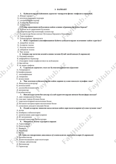 dermatitni tanishtirish — DOCX