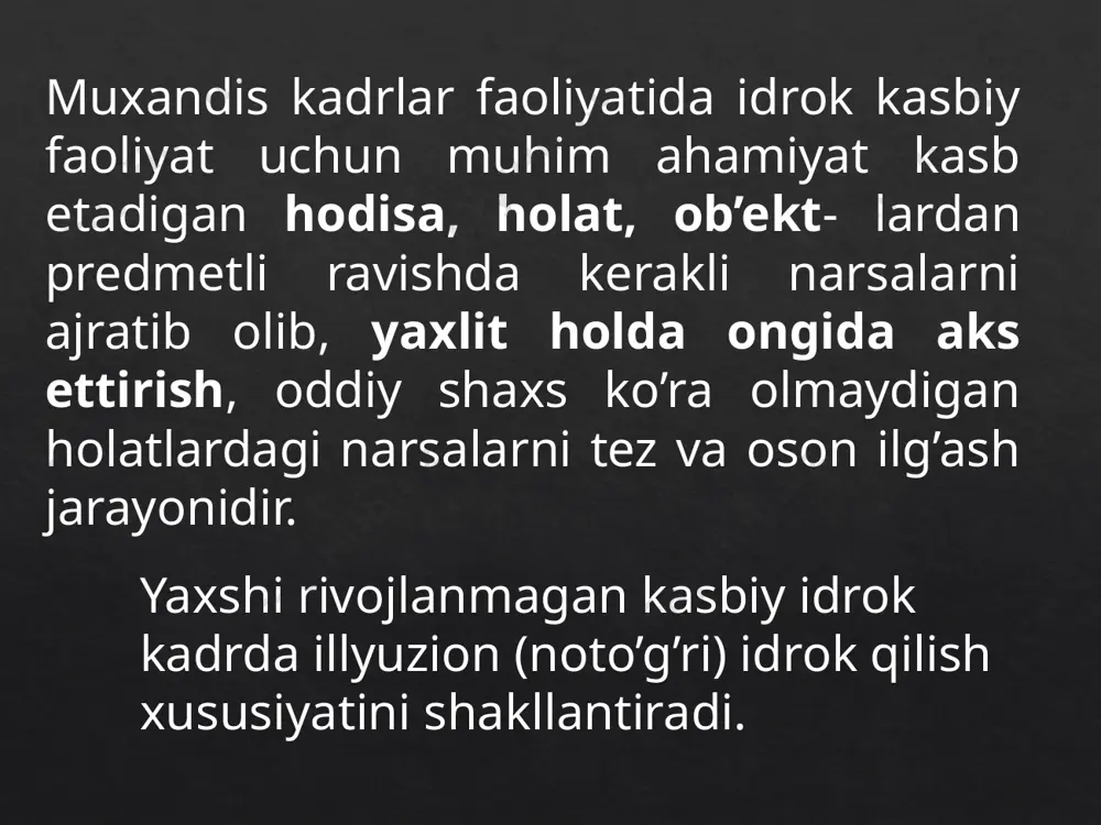g til vositasida muloqot qilishi. nutq o’z navbatid quydagi turlarga bo’linadi. tashqi og’zaki yozma dialog va monolog ichki til va nutqning psixologik faoliyatda tutgan o’rni. til va nutqning psixologik rivojlanish yo’lida tutgan o’rni beqiyosdir. nutqning paydo bo’lishi bilan birga insonning psixologik va ruhiy doirasi ham rivojlana boshlaydi. masalan, qabul qilish, xotira, tafakkur, tasavvur, e’tibor kabilar faqatgina til tufayli rivojlana boradi. nutq – inson psixologiyasining eng muhim vazifalaridan biri bo’lib, boshqa psixologik jarayonlarni boshqarib, bir biriga bog’lab turadi. inson onggidagi tafakkur va tasavvur qilish jarayonlari nutq faoliyati bilan chambarchas bog’liq bo’lib, inson fikrlash faoliyati – nutqiy tafakkurni paydo qiladi. nutq o’zaro munosabat va muloqotda eng asosiy qurol hisoblanadi. etiboringiz uchun raxmat image6.png image7.jpeg image8.jpeg image9.jpeg image10.jpeg image11.jpeg