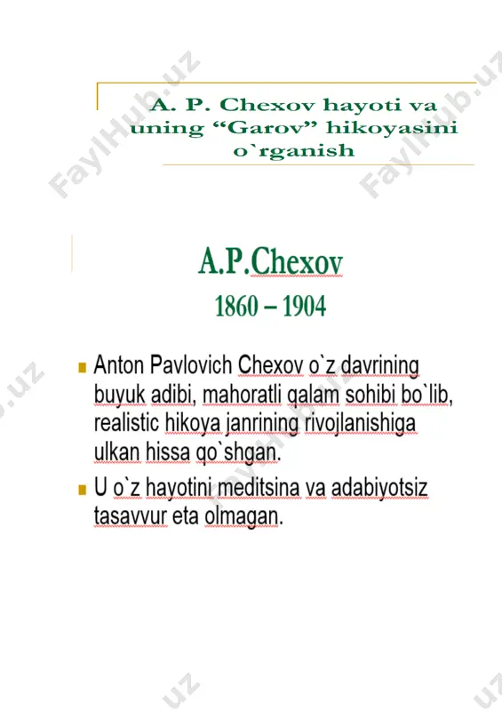 a. p.chexov. “hikoyalar” - Page 2