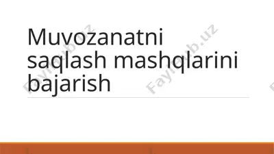 muvozanatni saqlash mashqlarini bajarish — PPTX