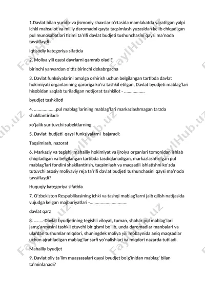 davlat budjeti tushunchasi — DOCX