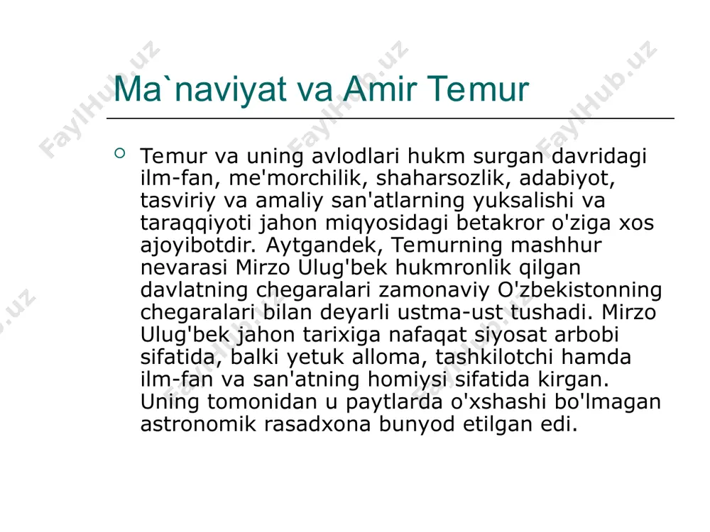 temuriylar davrida ma’naviyatning rivojlanishi - Page 3