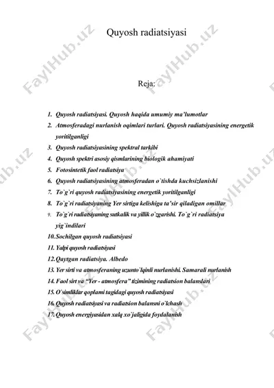 quyosh radiatsiyasi — DOC