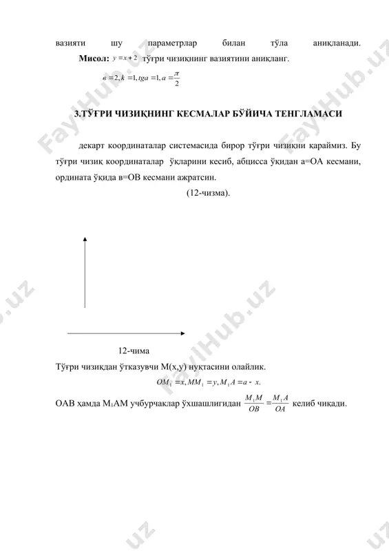 текисликда тўғри чизиқ тенгламалари - Page 5