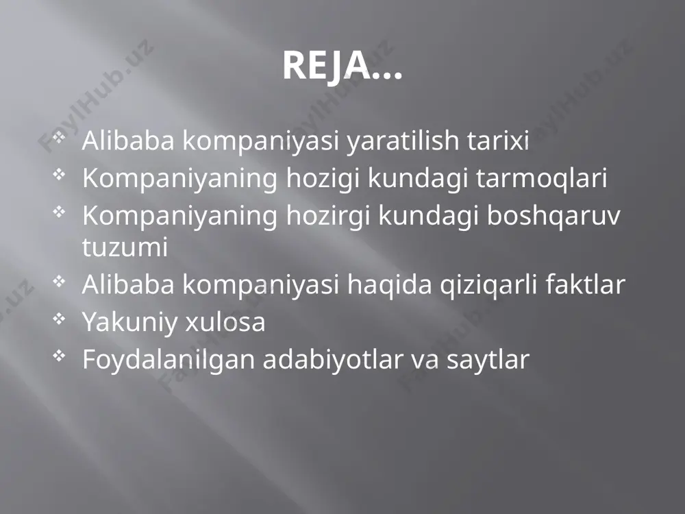 ma lu kompaniyani boshqarish qobiliyatiga nisbatan ishonchsizlikni kuchaytirayotgani haqida mish-mishlar tarqaldi „alibaba“ ishchilari sifatida 2000 dan ortiq partiya aʼzolarini oʻz ichiga oladi dunyodagi eng qimmat 10 korporatsiyadan biri va „forbes global 2000“ 2020 roʻyxatida dunyodagi 31-eng yirik ommaviy kompaniya deb keltirilgan buyuk britaniyaning dunyo bozorini oʻrganuvchi «kantar» kompaniyasi dunyoning eng qimmat kompaniyalari reytingini e’lon qildi. reytingning kuchli oʻnligidan „alibaba“ ham oʻrin olgan u dunyodagi eng katta onlayn va oflayn xarid qilish kuni boʻlgan xitoyning singles day kuni (2018 yildagi) rekordini o'rnatdi yakuniy xulosa aynan nima uchun kompaniyalar orasidan “alibaba” kompaniyasini tanladim? hozirgi kunda onlayn savdoga bo’lgan talabni hisobga olsak bu kompaniya xaridorlarni o’ziga qulay narxi , buyurtmaga qulaygi va ommabopligi bilan o’ziga jalb qilib kelmoqda. va albatta iqtisod jihatdan xitoyga kelayotgan foydani hisobga olsak meni mavzuyimga va qarashlarimga mos kelishini angladim. kompaniyaning dunyo bo’ylab tanilgani esa unga bo’lgan qiziqishimni yanada orttirdi. o’zim maqul ko’rgan kompaniya haqida boshqalar ham xabar topishini …