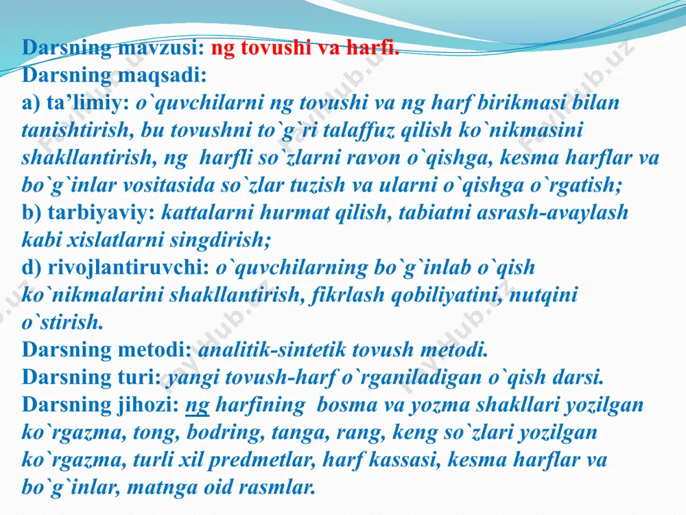 loq, tanga. shu so`zlardan qaysilari bir bo`g`inli? 3 va 4 bo`g`inli so`zlarga misollar keltiring. masalan: bolalar, kapalaklar, chigirtka, yigitcha... - barakalla, siz hammangiz vazifalarni yaxshi bajardingiz, endi bemalol sirkka borishimiz mumkin. bolalar madaniy muomala qoidalariga rioya qilib, sirkdagi artistlar bilan tanishadilar. ulardan birinchi bo`lib zebra kirib keladi: -bolalar, bunaqa belgini qayerda uchratgansizlar? (yo`lovchilar yo`lakchasida). - nega o`sha yo`lakchani zebra deymiz? (yo`lakcha zebraga o`xshagani uchun). - yo`lning qayeridan o`tish kerak? (yo`lovchilar yo`lakchasidan). - siz bo`g`inlardan so`zlar tuzishni o`rganib oldingizmi yo`qmi, bu narsa zebrani qiziqtiryapti: poq, nav, op, zi, chi, tab, sab, mak, ki, fa, tob, bat, va. bolalar vazifani tezda bajaradilar, sabzi, oppoq, maktab, kitob, vazifa, navbatchi degan so`zlar tuzadilar. so`ngra masxaraboz bilan uchrashadilar. urug`, to`kib, ter, sochsang, quruq, seni, yer, qo`ymas kabi so`zlar cho`ntagida bo`ladi. - bolalar, bular nima? (so`zlar) masxaraboz qanchalik urinmasin, shu so`zlardan maqol tuza olmagan ekan, - bolajonlar, siz masxarabozga yordam bering. (ter to`kib sochsang urug`, yer …