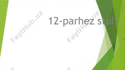 12-parhez stoli — PPTX
