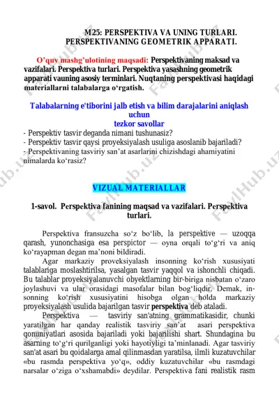 perspektiva va uning turlari — PDF
