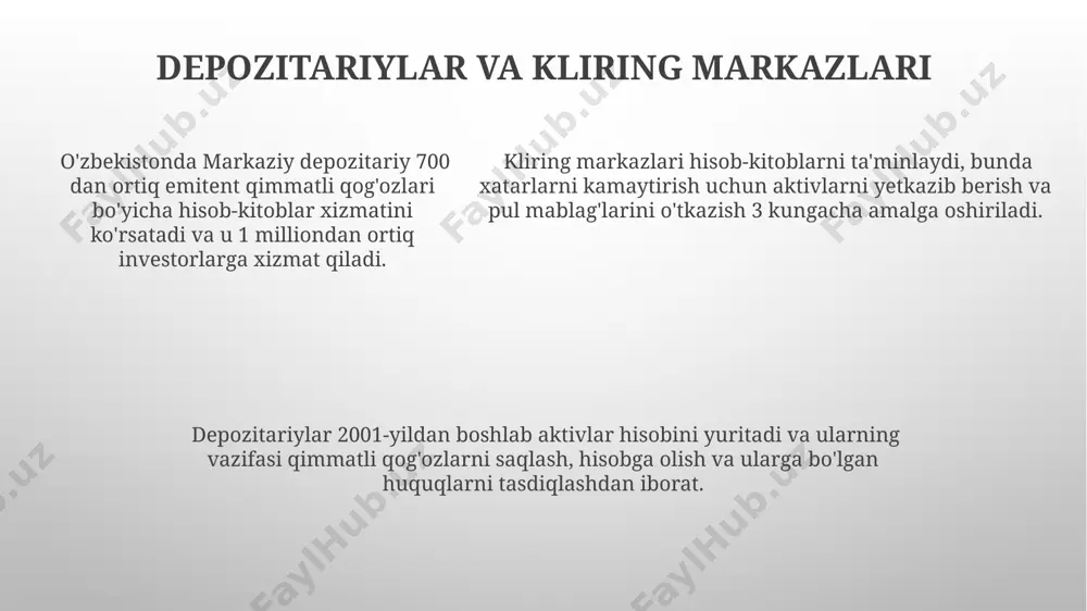 qimmatli qog‘ozlar savdosining tashkilotchilari va operatsiyalari - Page 5