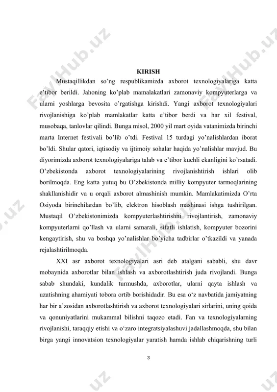 ishlatiladi. c# dasturlash tili visual dasturlash texnologiyasini qo‘llash asosida turli darajadagi qiyinchilikdagi masalalarni tez hal qilish imkonini beradi. xozirda axborot texnologiyalari jadal suratlar bilan rivojlanib bormoqda va hayotning barcha sohalariga tadbiq etilmoqda. axborot texnologiyalaridan foydalanish foydalanuvchiga ko`pgina qulayliklar yaratib maqsadga tez va sifatli erishishga yordam beradi. shu jumladan hozirda o`quv jarayoniga axborot texnologiyalarini keng jalb etish yaxshi natijalarga olib kelishi isbotlangan faktdir. biz ushbu kurs ishi davomida dastur tuzish jarayonida yuzaga keladigan favqulodda vaziyatlar bilan tanishib chiqamiz.ushbu favqulodda vaziyatlarni hal qilish uchun biz c# dasturlash tilidan foydalanamiz.axborot texnologiyalaridan foydalanishda foydalanuvchilar ish vaqti davomida ko’plab kutilmagan xatoliklarga duch kelishadi.c # dasturlash tili bunday muammolarni hal qilishning eng samarali vositalaridan biridir.ushbu kurs ishi davomida c # dasturlash tilida yuzaga keladigan xatoliklar, ularning turlari, vujudga kelish sabablari, bartaraf etish usullarini o’rganib chiqamiz. kurs ishining dolzarbligi:ushbu kurs ishi hozirgi kunda axborot texnologiyalarida berilgan masalalarni dasturlash tillari orqali yechish va bu dasturlarda yuzaga keladigan favqulotda …