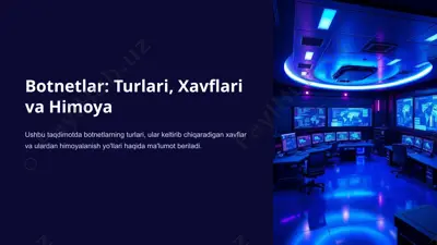 botnetlar: turlari, xavflari va himoya — PPTX