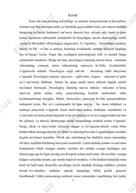 gan tadqiqotlarni tahlil etish. 2xotira va diqqatning rivojlantirishni nazariy jihatdan asoslash. 3. xotira va diqqat borasida olimlarning ilmiy tadqiqot ishlari kurs ishining ilmiy yangiligi. olimlarning xotiraga oid ilmiy tadqiqotlarini kurs ishi darajasida o’rganilishi tadqiqotning ilmiy yangiligi. kurs ishining predmeti.xotiraning motor nazariyasi .olimlarning ilmiy tadqiqotlari kurs ishining nazariy ahamiyati. xotira va diqqatning ilmiy tadqiqotlarini ilmiy-nazariy asoslanishi orqali umumiy psixologiya , psixologiya , yosh davrlar psixologiyasi , eksperimental psixologiya kabi fanlarni ilmiy boyishiga xizmat qiladi . kurs ishining amaliy ahamiyati. xotira va diqqatni rivojlanishini o’ziga xos xususiyatlari borasida olingan ma’lumotlarni tarbiyachilar, psixologlar, ota-onalar faoliyatida qo’llanishi mumkin. kurs ishining tuzulishi. kurs ishi kirish qism, ikki bob, oltita paragraf , xulosa, tavsiya taklif hamda foydalanilgan adabiyotlar ro’yxatidan iborat . i bob.xotira 1.1. xotira haqida tushuncha xotira biz ilgari idrok qilgan, boshdan kechirgan va bajargan ishlarimizni yodda saqlash, keyinchalik ularni eslash yoki xotirlash jarayonidir. biz har kuni yangi narsalarni bilamiz, kun sayin bilimlarimiz boyib boradi. …