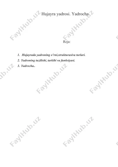 hujayra yadrosi. yadrocha — DOC