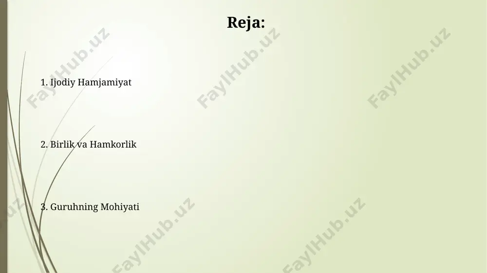 nazarda tutadi. jamoa a'zolarining 80% faol ishtiroki bilan amalga oshiriladigan loyihalar, uzoq muddatli maqsadlarga erishishda 70% muvaffaqiyat kafolati hisoblanadi. muvaffaqiyat va mag'lubiyatni birgalikda bajarish 5 dan ortiq a'zoli jamoalarda, individual maqsadlarga qaraganda umumiy guruh maqsadlari ustun qo'yiladi, bu esa guruh uyg'unligini mustahkamlaydi. muvaffaqiyatlar 70%, mag'lubiyatlar 30% nisbatida bo'lsa ham, jamoa birdamligi, o'zaro qo'llab-quvvatlash hissiyati muhim omil bo'lib qoladi. qiyinchiliklarni birgalikda engish birgalikdagi qiyinchiliklarni engish, guruhdagi ishonch va hamkorlikni 80% ga kuchaytirib, kelgusidagi loyihalar uchun mustahkam poydevor yaratadi. qiyinchiliklarni birgalikda engish, guruhning 70% samaradorligini oshiradi, chunki jamoaviy yondashuv individual harakatlarga qaraganda 3 barobar ko'proq natija beradi. shaxsiy va jamoaviy maqsadlarning uygunligi shaxsiy maqsadlarning 30% gacha jamoaviy maqsadlarga mos kelishi, guruhdagi samaradorlikni 50% ga oshirishi mumkin, bu esa loyihalarning o'z vaqtida bajarilishini ta'minlaydi. jamoaviy maqsadlar aniq belgilangan 5 ta bosqichli reja bilan, har bir a'zoning shaxsiy maqsadlari bilan uyg'unlashtirilganda, muvaffaqiyat ehtimoli 80% ga ko'tariladi. ijodiy kimyo ijodiy kimyo guruhi 5 dan ortiq …