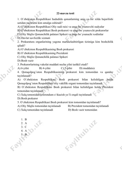 22-mavzu testi — DOCX