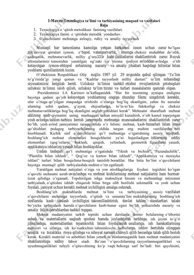 texnologiya ta’limi va tarbiyasi — PDF