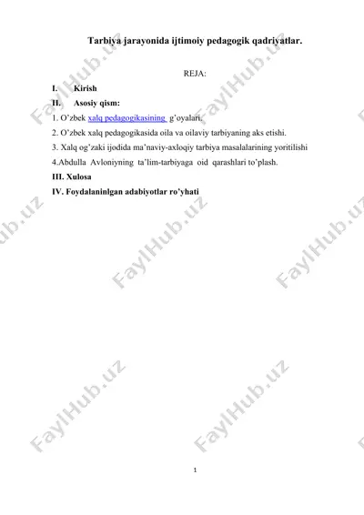 xalq pedagogikasi — DOC