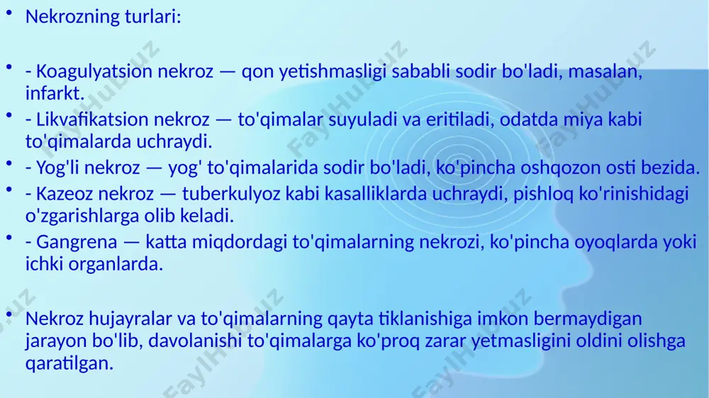 rning kompleksidir. ular xromatin tarkibida mavjud bo'lib, dnk ni tuzadi va genetik ma'lumotni saqlashda va irsiyatni ta'minlashda ishtirok etadi. xromatin yadro ichida xromosoma shaklida o'rashgan bo'ladi va bu oqsillar dnk tuzilishini barqarorlashtiradi. 2. ribonukleoproteidlar (rnp) — bu rnk va oqsillarning birikmasi bo'lib, ular ko'proq rnk bilan bog'liq jarayonlarda ishtirok etadi. masalan, ribosomalar tarkibidagi ribosomal ribonukleoproteidlar oqsil sintezida asosiy rol o'ynaydi. nukleoproteidlar bir qancha muhim biologik funksiyalarni bajaradi: - genetik informatsiyani saqlash va uzatish — dnk tarkibida saqlangan ma'lumotni avlodlarga o'tkazish. - oqsil sintezida ishtirok etish — rnk vositasida dnkdagi ma'lumotlarga asosan oqsil sintezini amalga oshirish. - xromosomalarni barqarorlashtirish va tuzilishini saqlash — dnk ni zichlash va uni himoya qilish. shunday qilib, nukleoproteidlar hujayraning genetik va oqsillarni yaratish faoliyatining markaziy elementlari hisoblanadi. tish karashlari, kutikula va tish blyashkasining pellikulasi tish yuzasida hosil bo‘ladigan tuzilmalarni tavsiflaydi va ular tish sog‘lig‘iga muhim ta'sir ko‘rsatishi mumkin. ### 1. tish karashlari (dental plaque) tish karashlari …