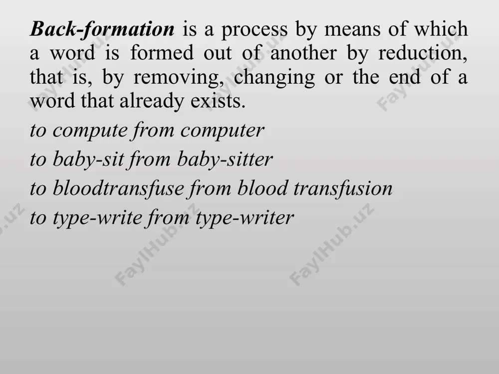 minor types of word-formationlecture 13 - Page 5