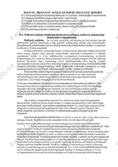 moliyaviy natijalar hisobi — PDF