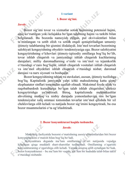 bozor sig‘imi — DOCX