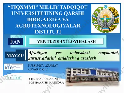 yer tuzishni loyihalash — PPTX