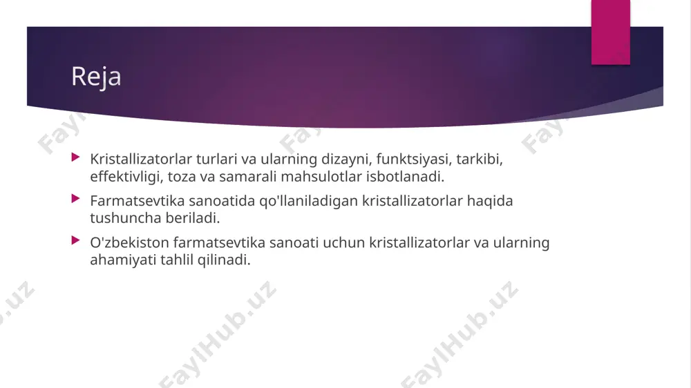 arali qilishda katta ahamiyatga ega, uning etkazib berish funktsiyasi juda muhim. 04 proseslarning boshlang'ichi kristallizatorlar, kimyoviy moddalar orasida kimyoviy reaksiyalarni kuchaytirish va toza mahsulotlarni isbotlashda boshlang'ich muhim vazifalarga ega. toza va samarali mahsulotlar isbotlanadi toza va samarali mahsulotlar isbotlanishi uchun farmatsevtik preparatlarni ishlab chiqishda kristallizatorlar ahamiyati juda katta. ular mahsulotning tazagi va samarasi uchun muhimdir. kristallizatorlar, qat'iyat va samarani ta’minlashda katta rol o‘ynaydi. photo by thisisengineering on unsplash kristallizatorlar va farmatsevtika sanoati 01 kristallizatorlar va farmatsevtika sanoati farmatsevtika sanoati, kristallizatorlar orqali mahsulotlar tozaligini ta’minlashda katta ahamiyatga ega. ushbu sohada innovatsion yechimlar va texnologiyalar o'z o'rinini egallaydi. 02 kristallizatorlar va toza mahsulotlar kristallizatorlar farmatsevtika sanoatida mahsulotlar tozaligini ta’minlash uchun muhim vosita hisoblanadi. ular samarali va toza mahsulotlar isbotlanishida katta rol o'ynaydi. 03 farmatsevtika sanoatidagi innovatsiyalar o'zbekiston farmatsevtika sanoati kristallizatorlardan keng foydalanadi va innovatsion texnologiyalarni joriy etishda o'zaro munosabatlarni rivojlantiradi. bu sohada yangiliklarga tayanish va rivojlanish katta e'tibor tortadi. 04 kristallizatorlar va …
