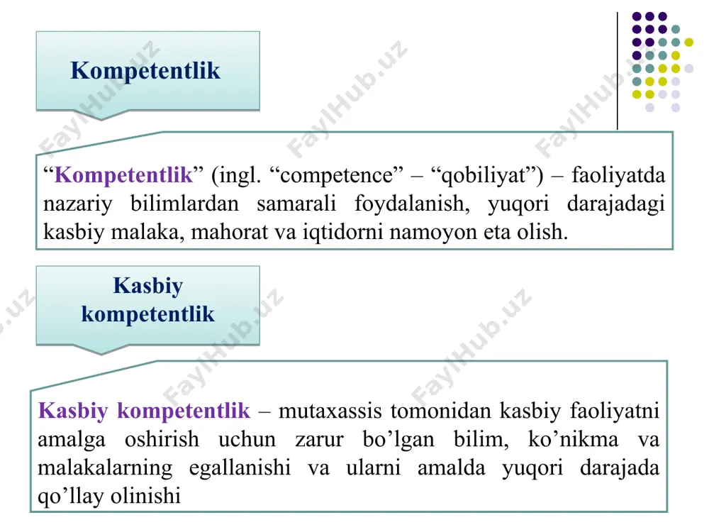 a quyidagilarda namoyon bo’ladi: - tafakkurning tezkorligi va egiluvchanligi; - yangi g’oyalarni yaratish qobiliyati; - bir qolipda fikrlamaslik; - o’ziga xoslik; - tashabbuskorlik; - noaniqlikka toqat qilish; - zakovatli bo’lish. - tarkibiy asoslar maqsadli-motivli yondashuv (ijodiy faoliyat qadriyat sanaladi va u pedagogning qiziqishlari, motivlari, faoliyatni tashkil etishga intilishida ko’zga tashlanadi) refleksiv-baholash (bunda shaxsiy ijodiy faoliyat mohiyatini anglash, o’z-o’zini tahlil qilish va o’z-o’zini baholash ko’zga tashlanadi) mazmunli yondashuv (o’zida pedagogic, psixologik, maxsus va innovatsion xarakterdagi bkmni aks ettiradi) tezkor-faoliyatli yondashuv (o’zida ma’lum mantiqiy fikrlashga doir harakatlar, shuningdek, amaliy (maxsus, texnik, texnologik) faoliyat usullarini ifodalaydi) pedagog kreativ potensialining tarkibiy asoslari pedagog kreativlik potensialining ustuvor tamoyillari muammoli xarakterga egalik kreativlikning yorqin namoyon bo’lishi imkoniyatlarni oshirib borish ijodiy yo’naltirilganlik бир бутунлик, изчиллик ва тизимлилик индивидуалликка эришиш шахснинг индивидуал хусусиятлари ва ҳаѐтий фаолиятда орттирган сифатларининг ўзаро уйғунлиги etiboringiz uchun rahmat. *