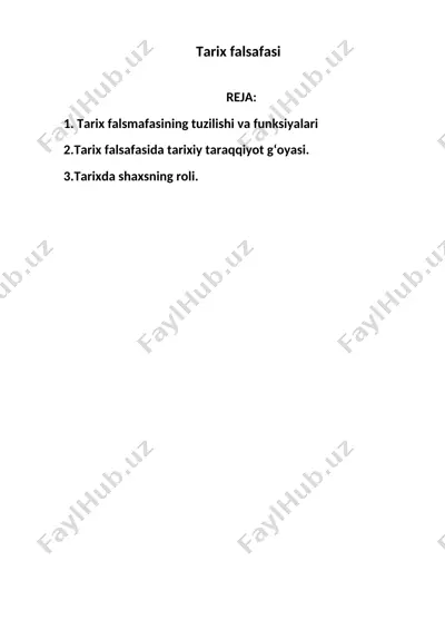 tarix falsafasi — DOC