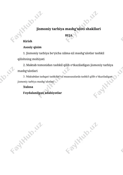 jismoniy tarbiya bo’yicha ilmiy tadqiqot uslubiyotlari — DOCX