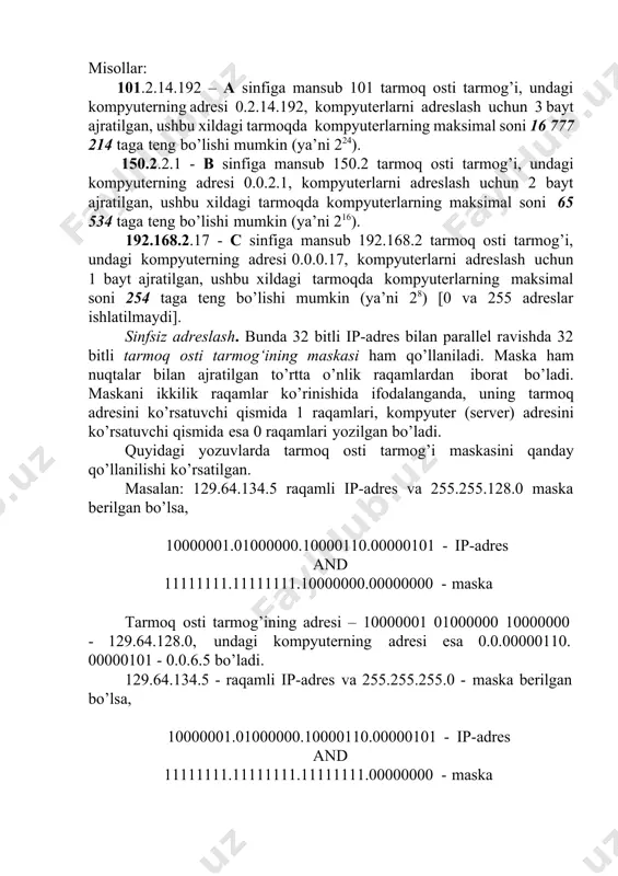 kompyuter tarmoqlarida adreslash - Page 4