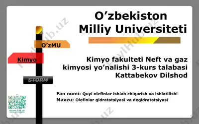 quyi olefinlar ishlab chiqarish va ishlatilishi — PPTX