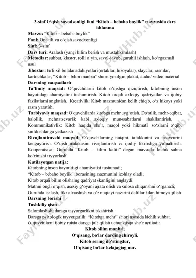kitob – bebaho boylik — DOCX