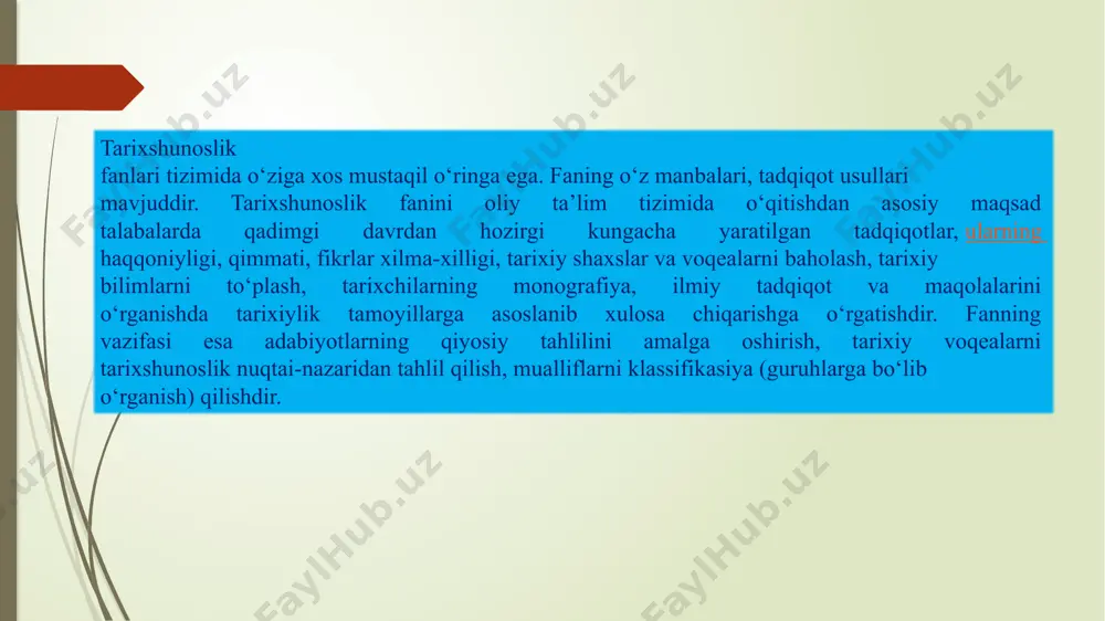 tarixshunoslik fanining maqsad va vazifalari - Page 4