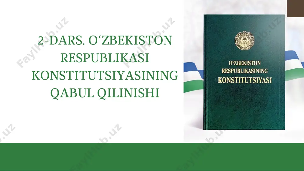 i konstitutsiyasiga o‘zgartish va qo‘shimchalar kiritish yuzasidan takliflarni shakllantirish va tashkiliy chora-tadbirlarni amalga oshirish bo‘yicha konstitutsiyaviy komissiya tashkil etildi. o‘zbekiston respublikasi prezidenti shavkat mirziyoyev konstitutsiyaviy komissiya a’zolari bilan uchrashuvdagi nutqida: “bosh maqsadimiz – har bir yurtdoshimiz ushbu hujjatni mening konstitutsiyam deb faxrlanadigan mukammal darajaga olib chiqishdir” , deb ta’kidlagan edi. 2023-yilning 30-aprel kuni “o‘zbekiston respublikasi konstitutsiyasi to‘g‘risida”gi o‘zbekiston respublikasi konstitutsiyaviy qonuni loyihasi bo‘yicha o‘zbekiston respublikasi referendumi o‘tkazildi va yangi tahrirdagi konstitutsiyamiz bevosita fuqarolarimiz tomonidan qabul qilindi. konstitutsiyaning dastlabki 1-moddasida o‘zbekiston – suveren, demokratik, huquqiy, ijtimoiy, dunyoviy davlat ekani qat’i belgilab qo‘yildi. yangilangan konstitutsiyamizning eng muhim jihatlari shaxsiy huquq va erkinliklar, iqtisodiy va ijtimoiy huquqlar borasidagi normalar qariyb 3,5 baravarga ko‘paydi davlatning o‘qituvchilarning sha’ni va qadr-qimmatini himoya qilishi, ularning ijtimoiy va moddiy farovonligi, kasbiy jihatdan o‘sishi to‘g‘risida g‘amxo‘rlik qilishi mustahkamlandi (52-modda) “yangilangan konstitutsiya – chinakam xalq konstitutsiyasi” referendumga chiqarilishidan oldin konstitutsiya loyihasi bo‘yicha 220 mingdan ortiq takliflar kelib tushdi. yangi tahrirdagi …