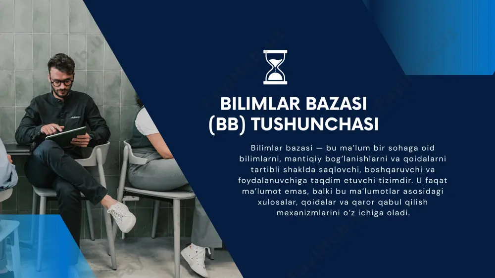 2 project 3 bilimlar bazasi — bu zamonaviy informatikaning muhim yo‘nalishlaridan biri uni yaratish — murakkab, ammo foydali jarayon turli sohalarda inson aqlini kompyuter orqali ifodalash imkonini beradi kelajakda sun’iy intellekt va avtomatlashtirilgan qaror qabul qilish tizimlarida keng qo‘llaniladi project 4 e’tiboringiz uchun tashakkur!!! studio shodwe image1.png image2.svg image2.jpeg image3.png image5.svg image4.jpeg image5.jpeg image6.png image9.svg image7.png image11.svg image8.jpeg image21.svg image14.png image23.svg image9.jpeg image10.png image15.svg image11.png image17.svg image12.png image19.svg image13.png image19.png image33.svg image15.png image25.svg image16.png image27.svg image17.png image29.svg image18.png image31.svg image20.jpeg image21.png image36.svg image22.png image23.png image24.png image40.svg image25.png image42.svg image26.gif image52.svg image32.png image54.svg image27.png image45.svg image28.png image29.png image48.svg image30.png image50.svg image31.png image58.svg image33.png image56.svg image34.png /docprops/thumbnail.jpeg