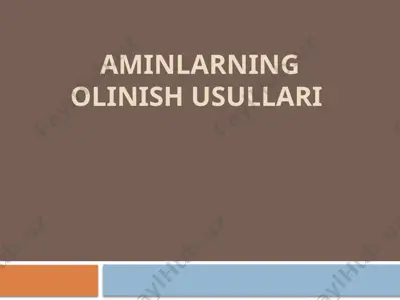 aminlarning olinish usullari — PPTX