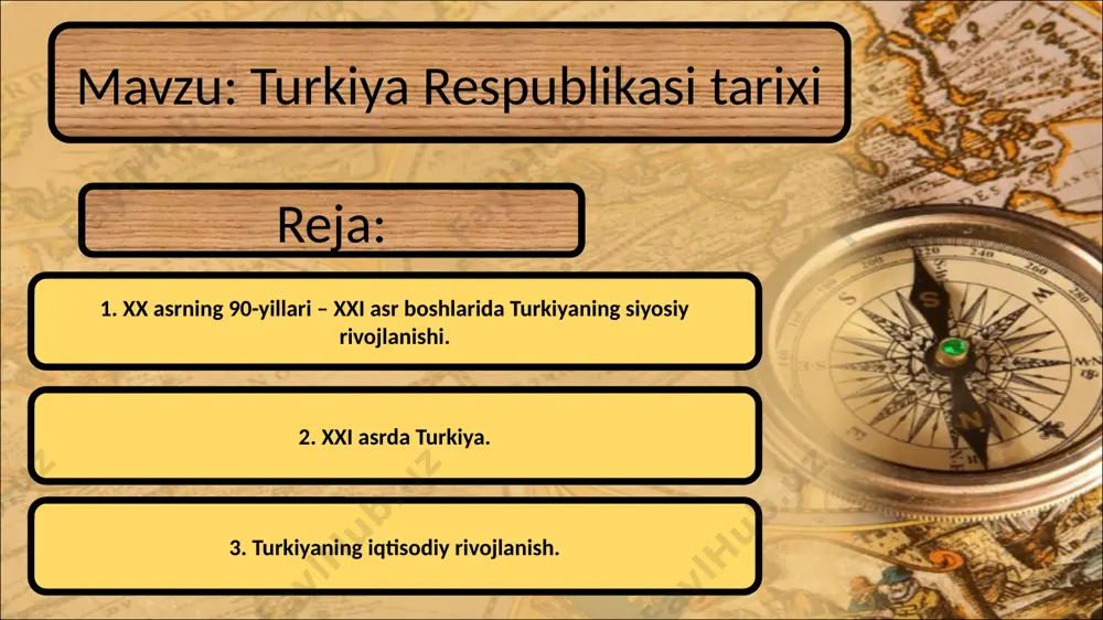 ‘liq g‘alabaga eri shi shi lozim edi. bundan norozi bo‘lgan armiya rahbariyati prezi- dent s. demi relni bir necha bor ogohlan tirdi. 1993-yil t.o‘zol vafot etgandan so‘ng sulaymon demirel turkiya prezidenti etib saylandi. 2000-yillarda ham harbiylar va islomchilar o‘rta sidagi munosabat turkiya uchun asosiy muammo bo‘lib qoldi. 2000-yili bo‘lib o‘tgan parlament saylovlarida demokratik so‘l partiya g‘alaba qozondi. mamlakatda islom dini tarafdorlariga nisbatan qat’iy pozit siya saqlanib turdi. turkiya prokuraturasi «nurchilar» tashkilotini konsti tutsiyaga xilof deb tan oldi. bu tashkilot va «hizbulloh» partiyasining turk fi li ali faoliyati taqiqlandi. armiya bosh shtabi boshlig‘i agar islomchilar hokimiyatga kelsa, harbiylar konstitutsiyani himoya qi lishga tay yorligi to‘g‘ risida yana bir bor ogohlantirdi. shunga qaramasdan, 2002-yilgi saylov larda islom dini tarafdorlarining rejep tayyip erdo‘g‘on boshchiligidagi adolat va taraq qiyot par tiyasi (atp) parlament saylovlarida g‘alaba qozondi. r.erdo‘g‘on sud hukmiga ko‘ra siyosiy lavozimlarni egallash huquqidan mahrum qilin ganligi uchun bosh vazir lavozimini abdulloh gul egalladi. …