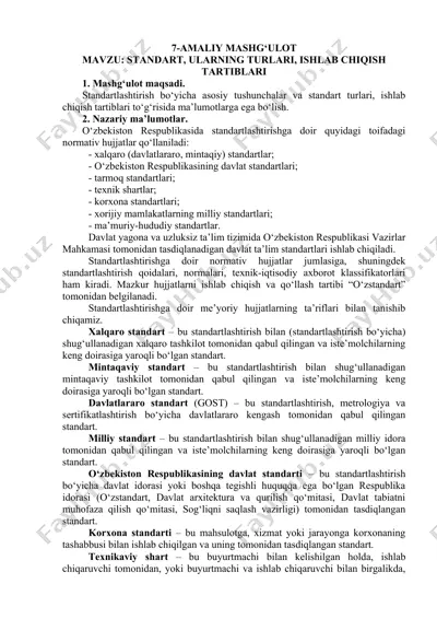 standartlar va ularning turlari — DOCX