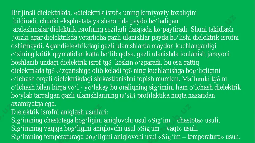 elektrizolyatsion materiallar sig’imi va tgδ qiymatlari - Page 5